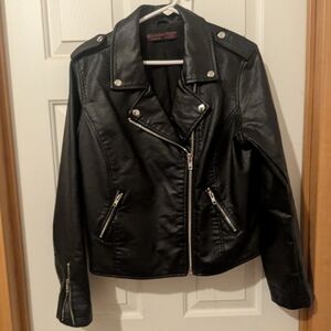 No Boundaries Black Leather Motorcycle Jacket